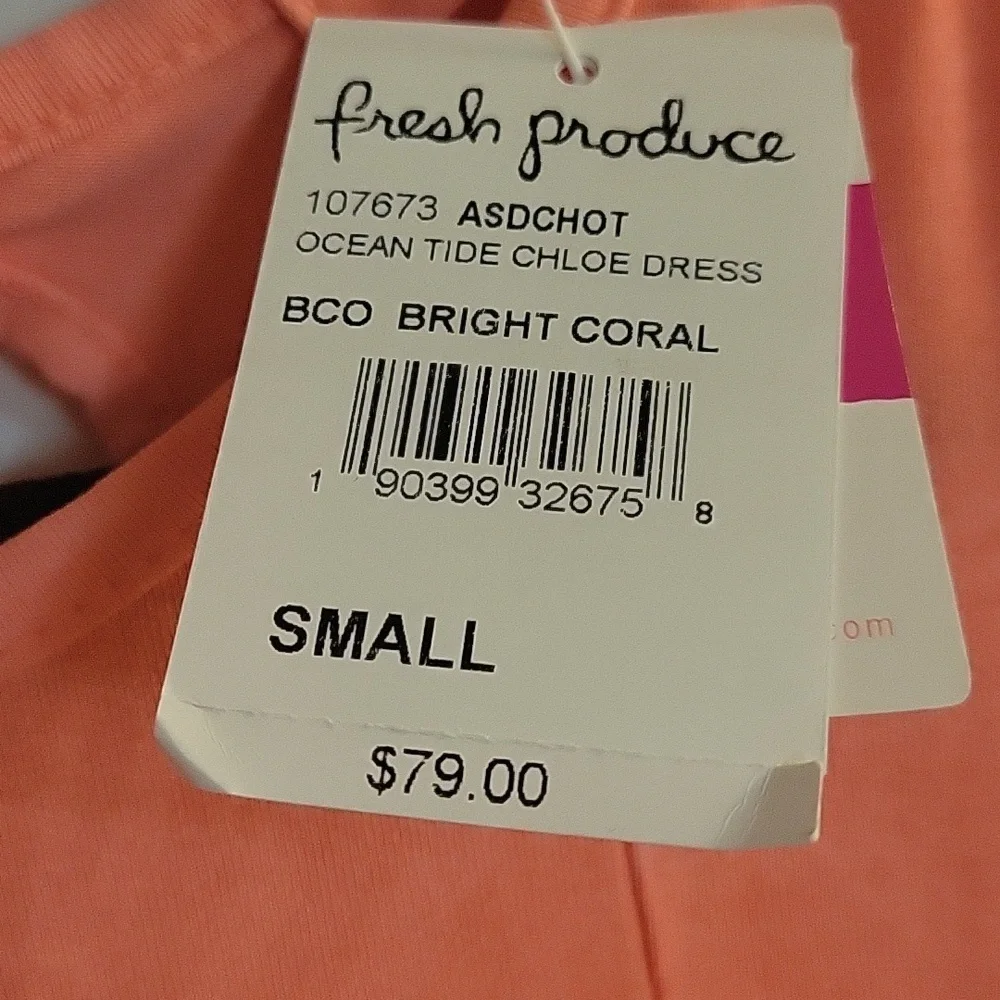 Fresh Produce Ocean Tide Chloe Coral Sleeveless Dress Small - Picture 3 of 8